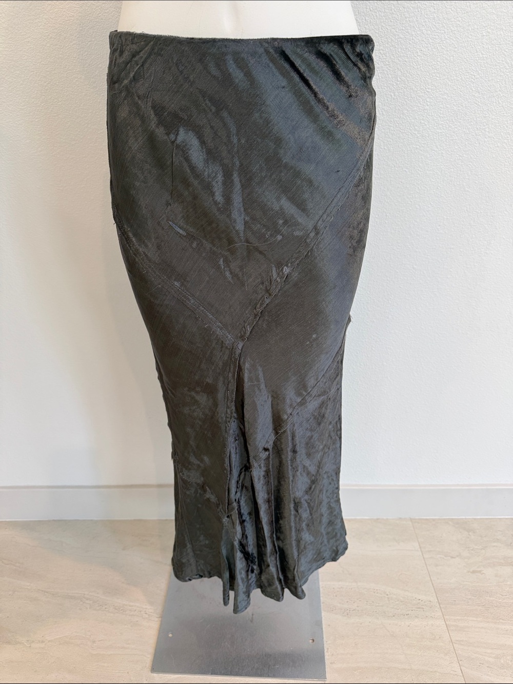 Free People Black Bias Midi Skirt Sz XS
